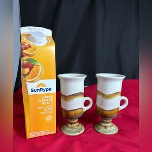 2-vtg Otagari Japanese footed Irish Coffee mugs